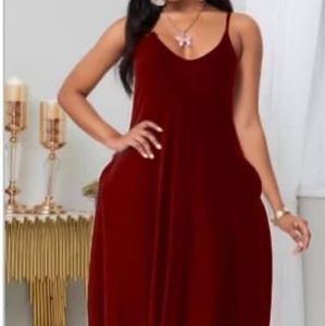 Red Maxi Dress With Pockets